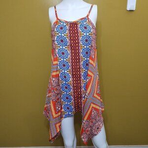 Unique Spectrum Strappy Mini Sun Dress XL Boho Beachy